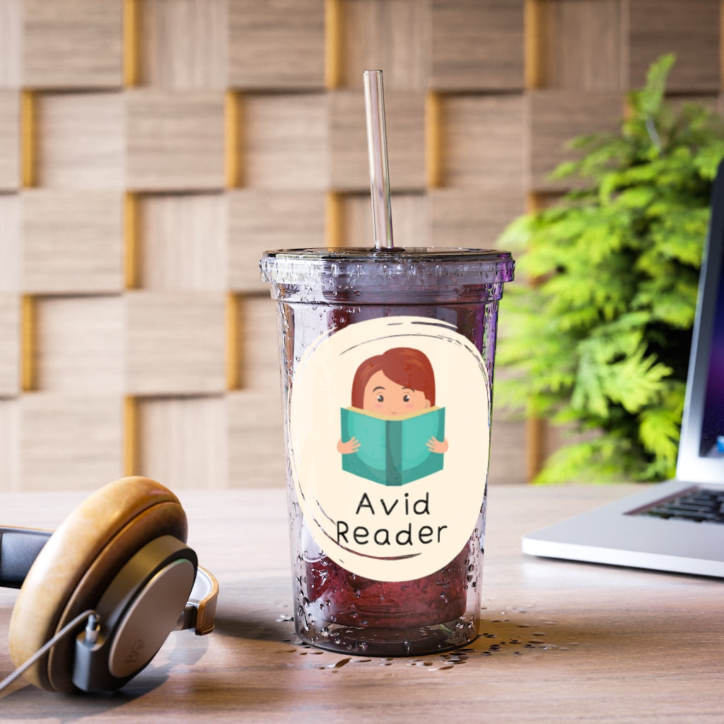 "Avid Reader" Suave Acrylic Cup