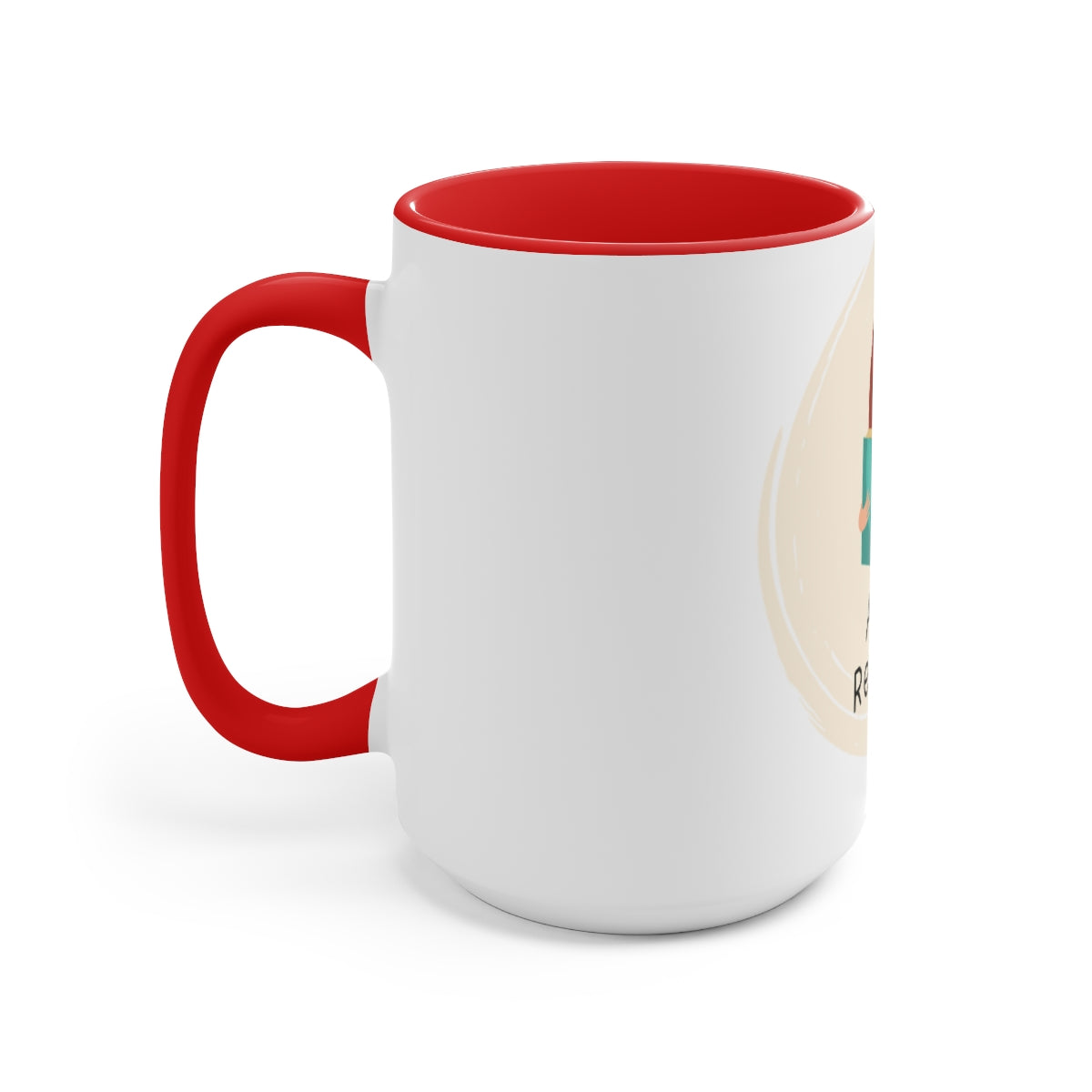 Avid Reader Two-Tone Coffee Mugs, 15oz