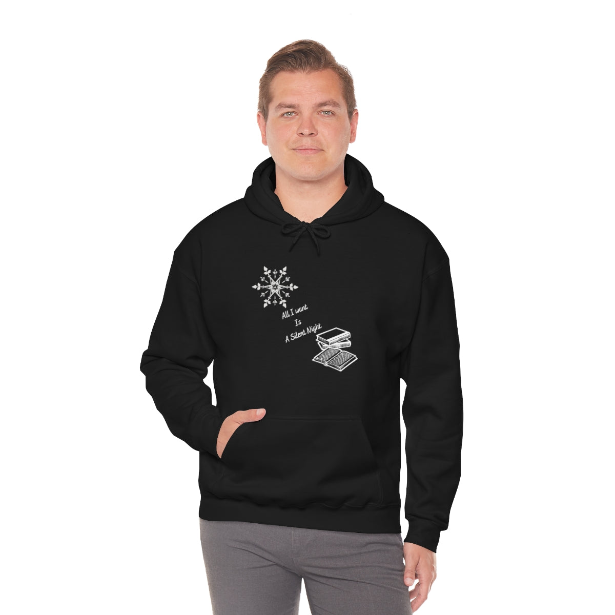 "Silent Night" Black Unisex Heavy Blend™ Hooded Sweatshirt
