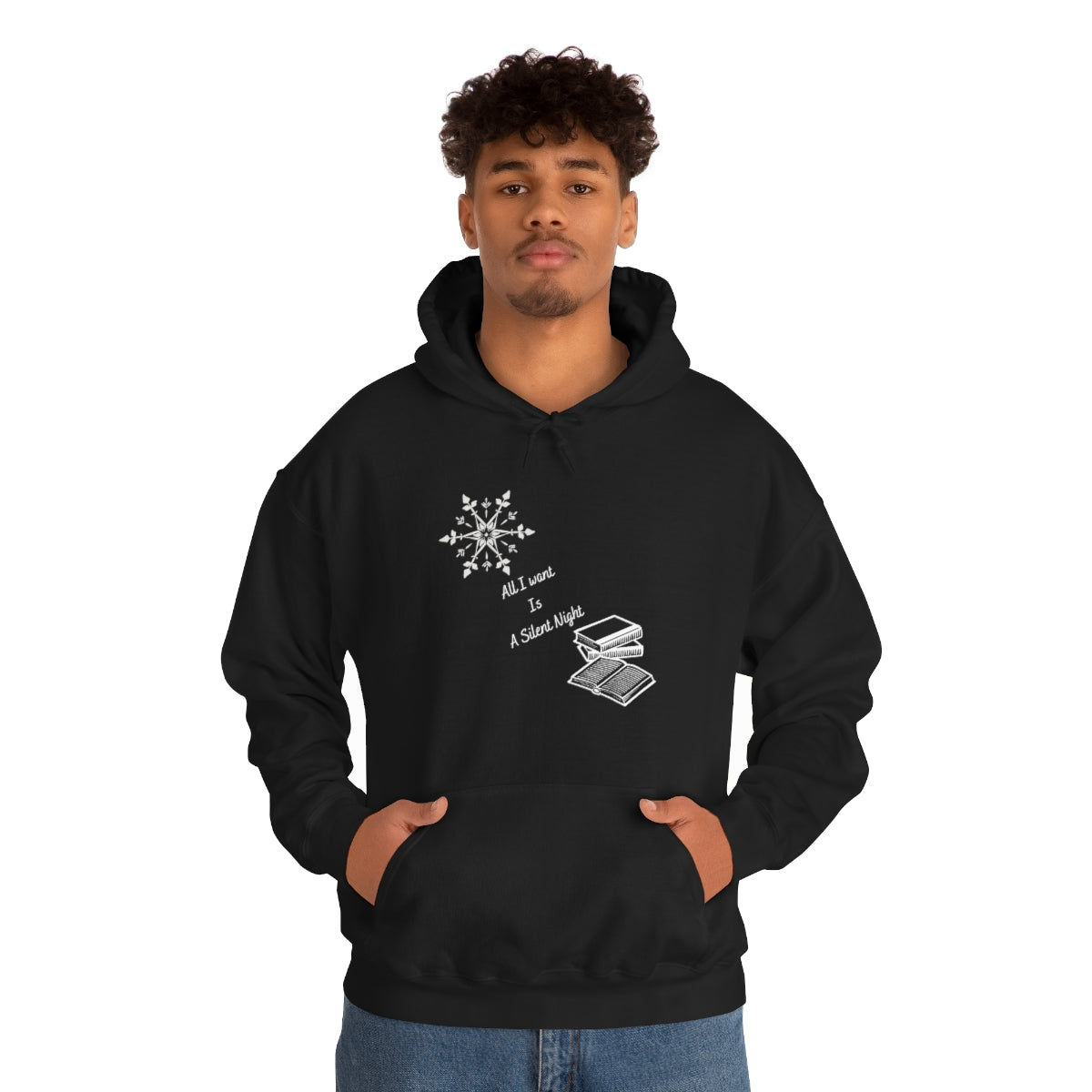 "Silent Night" Black Unisex Heavy Blend™ Hooded Sweatshirt