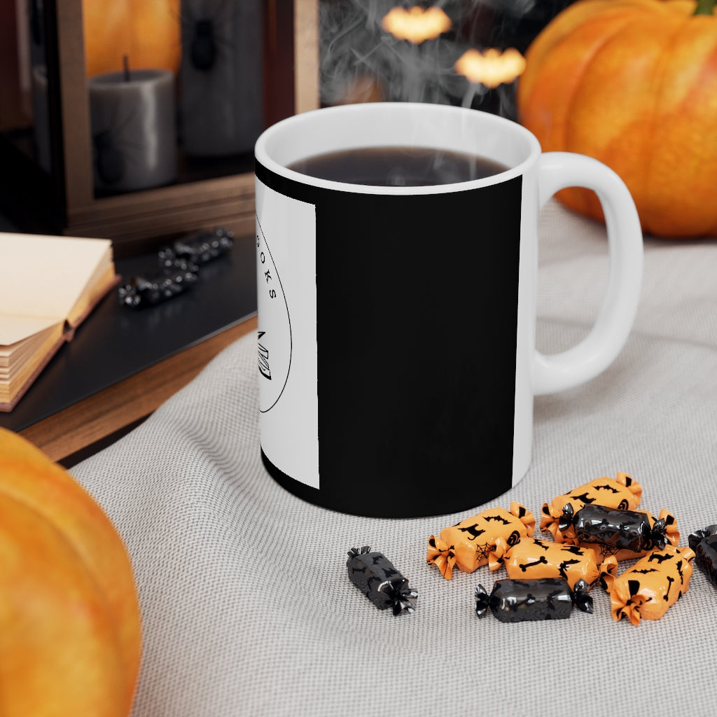 J. Essex Logo on Black Ceramic Coffee Cups, 11oz, 15oz