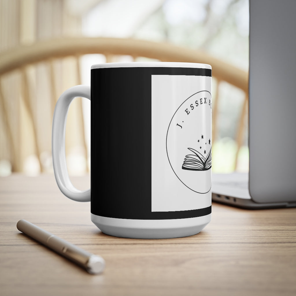 J. Essex Logo on Black Ceramic Coffee Cups, 11oz, 15oz