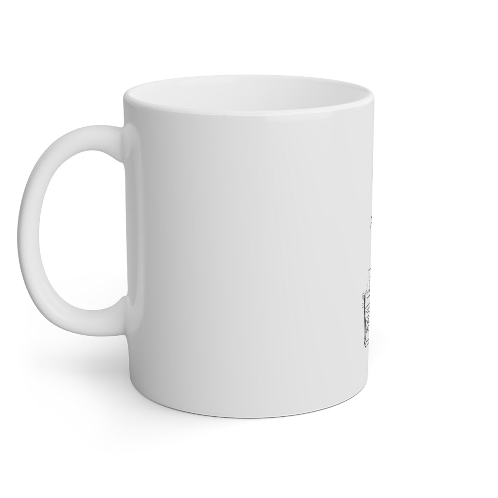 "Write, Edit, Repeat" White Mug, 11oz