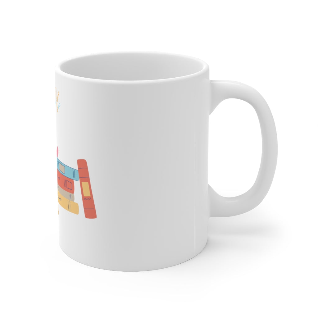 "Bookworm" Ceramic Coffee Cups, 11oz, 15oz
