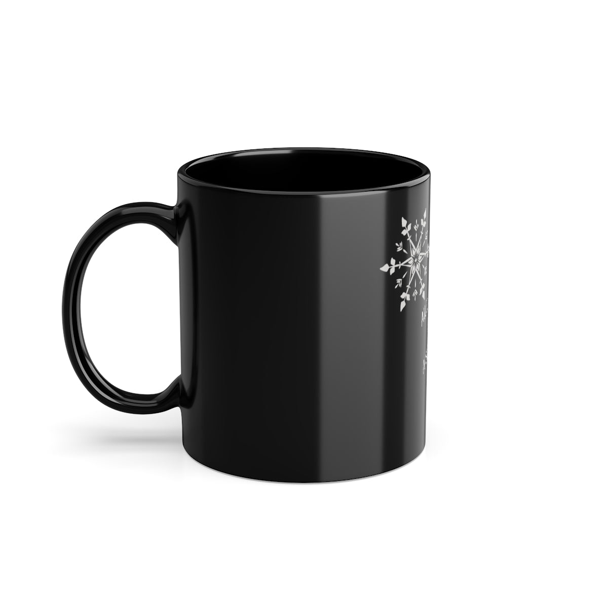 "All I Want is a Silent Night" Black Coffee Cup, 11oz