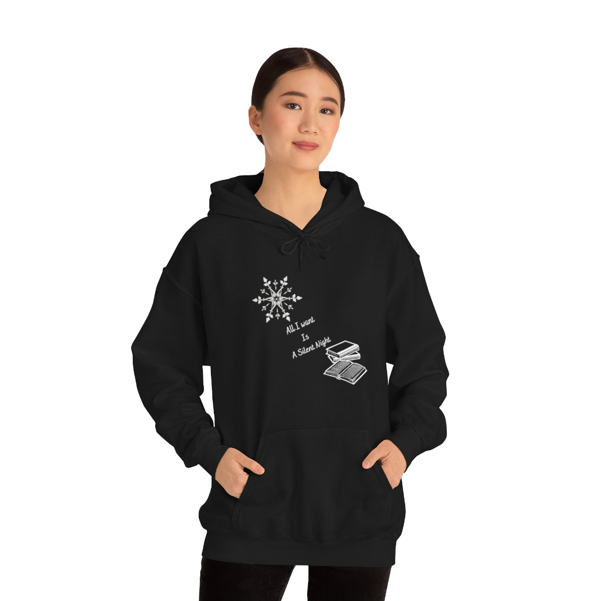 "Silent Night" Black Unisex Heavy Blend™ Hooded Sweatshirt