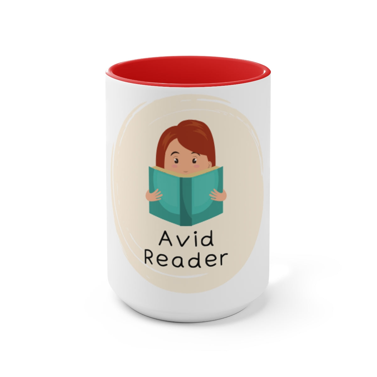Avid Reader Two-Tone Coffee Mugs, 15oz