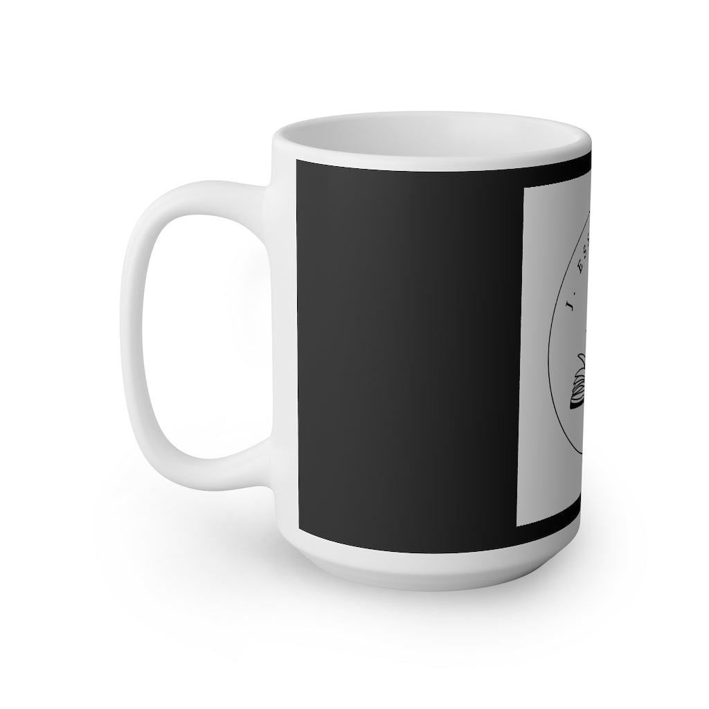 J. Essex Logo on Black Ceramic Coffee Cups, 11oz, 15oz